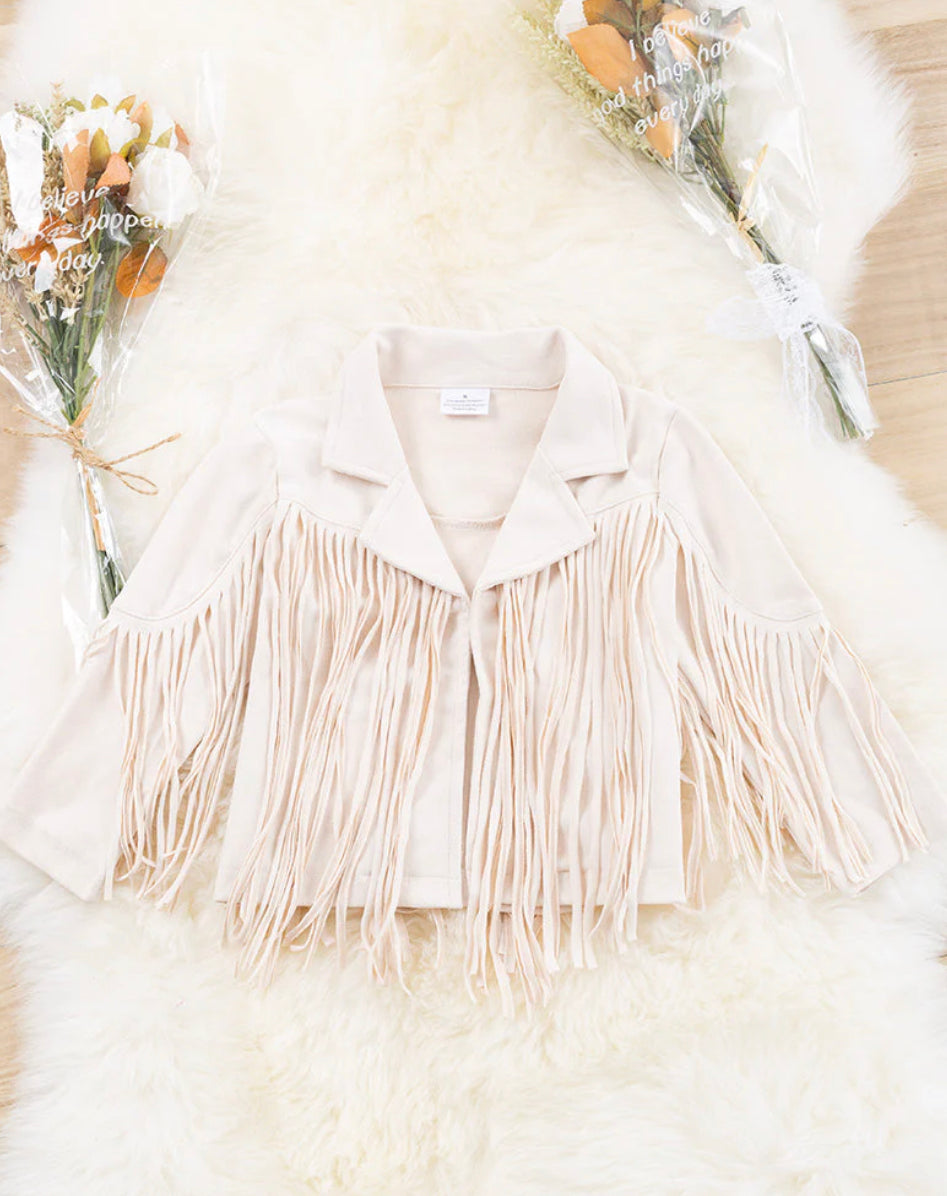 Faux Suede Fringe Jacket