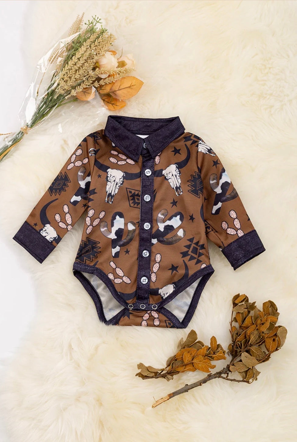 Longhorn baby onesie
