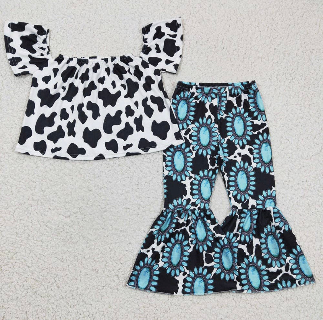 Cow print & Turquoise Set