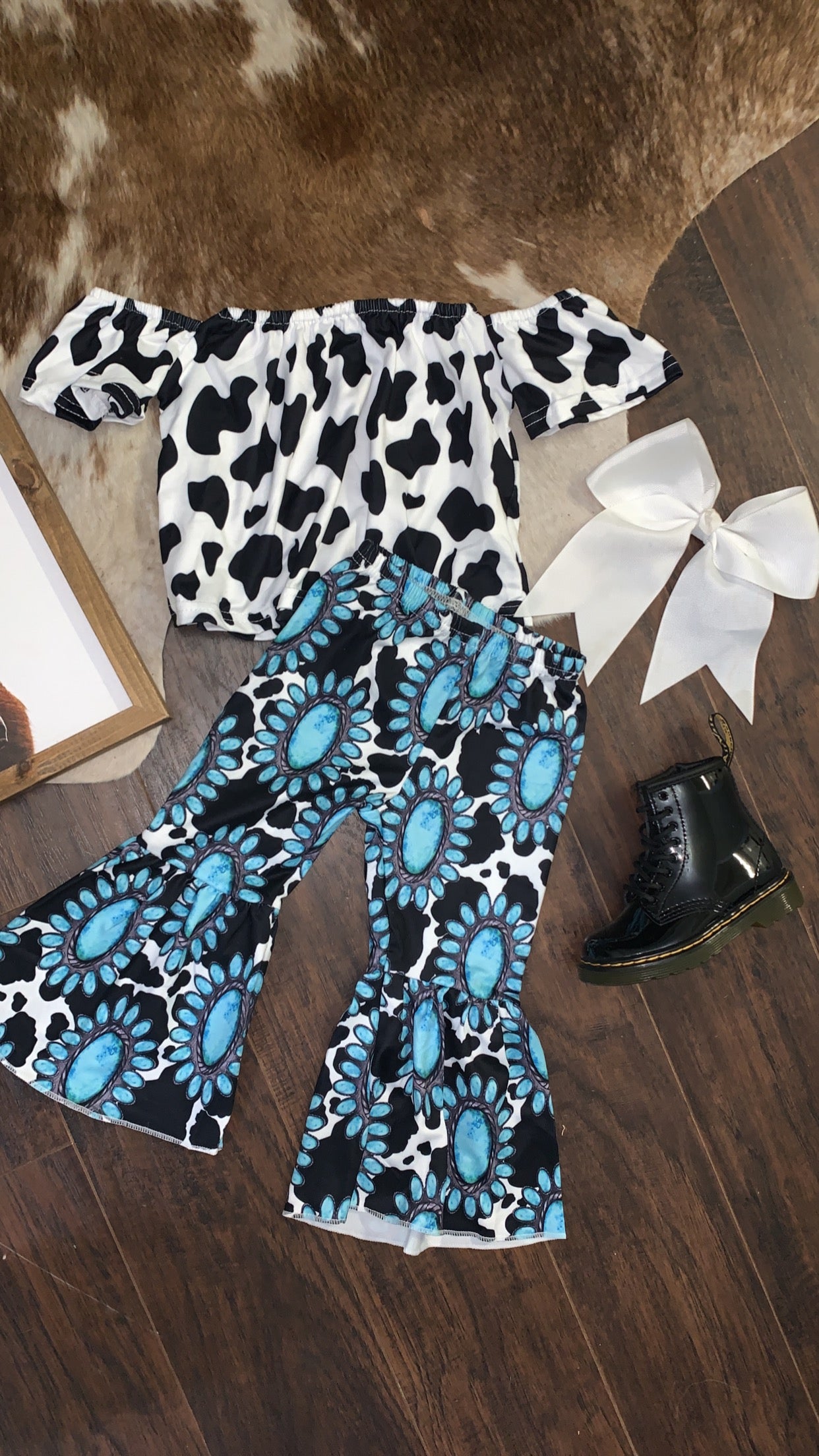 Cow print & Turquoise Set