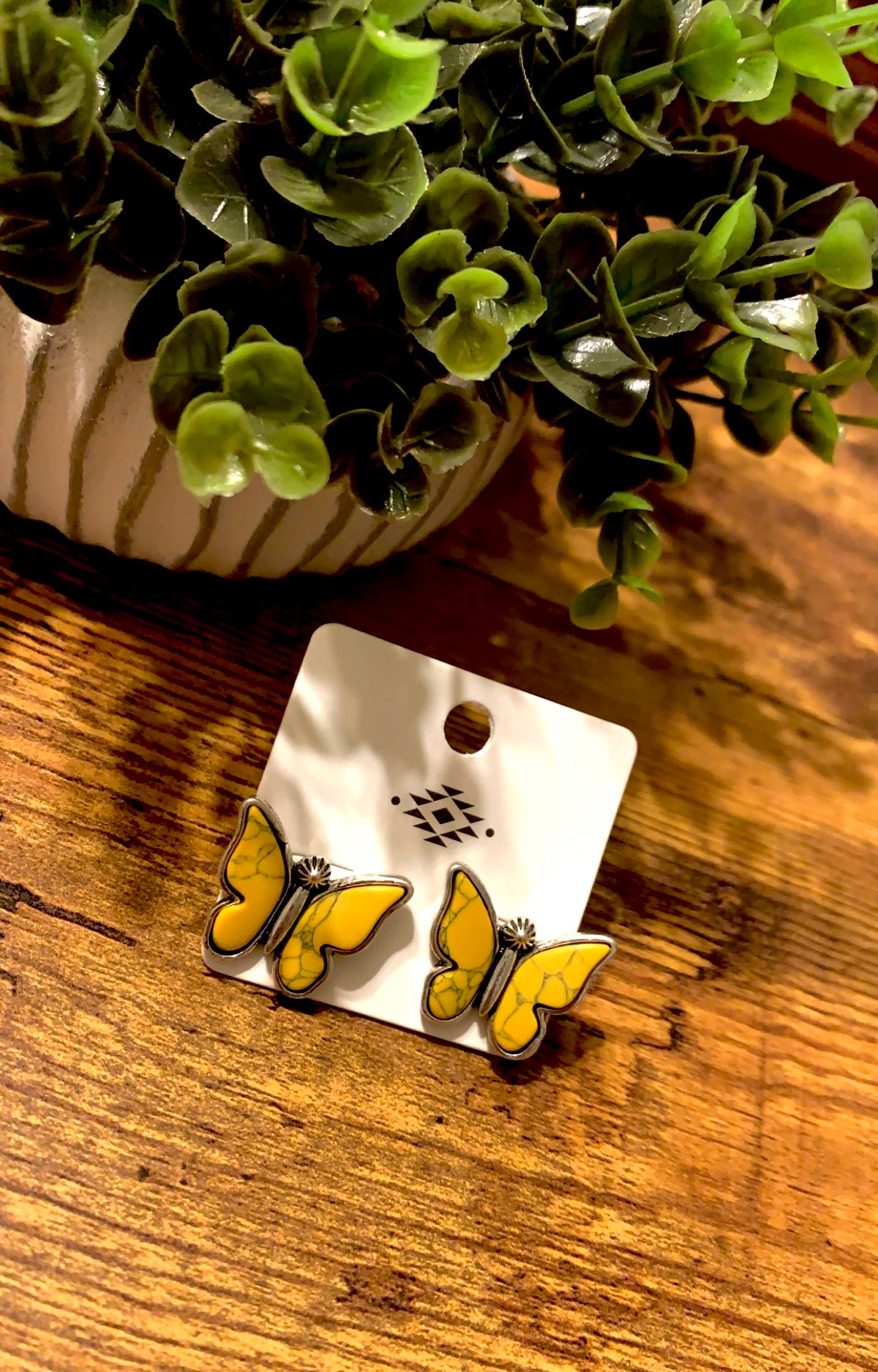 Butterfly Silvertone Earrings