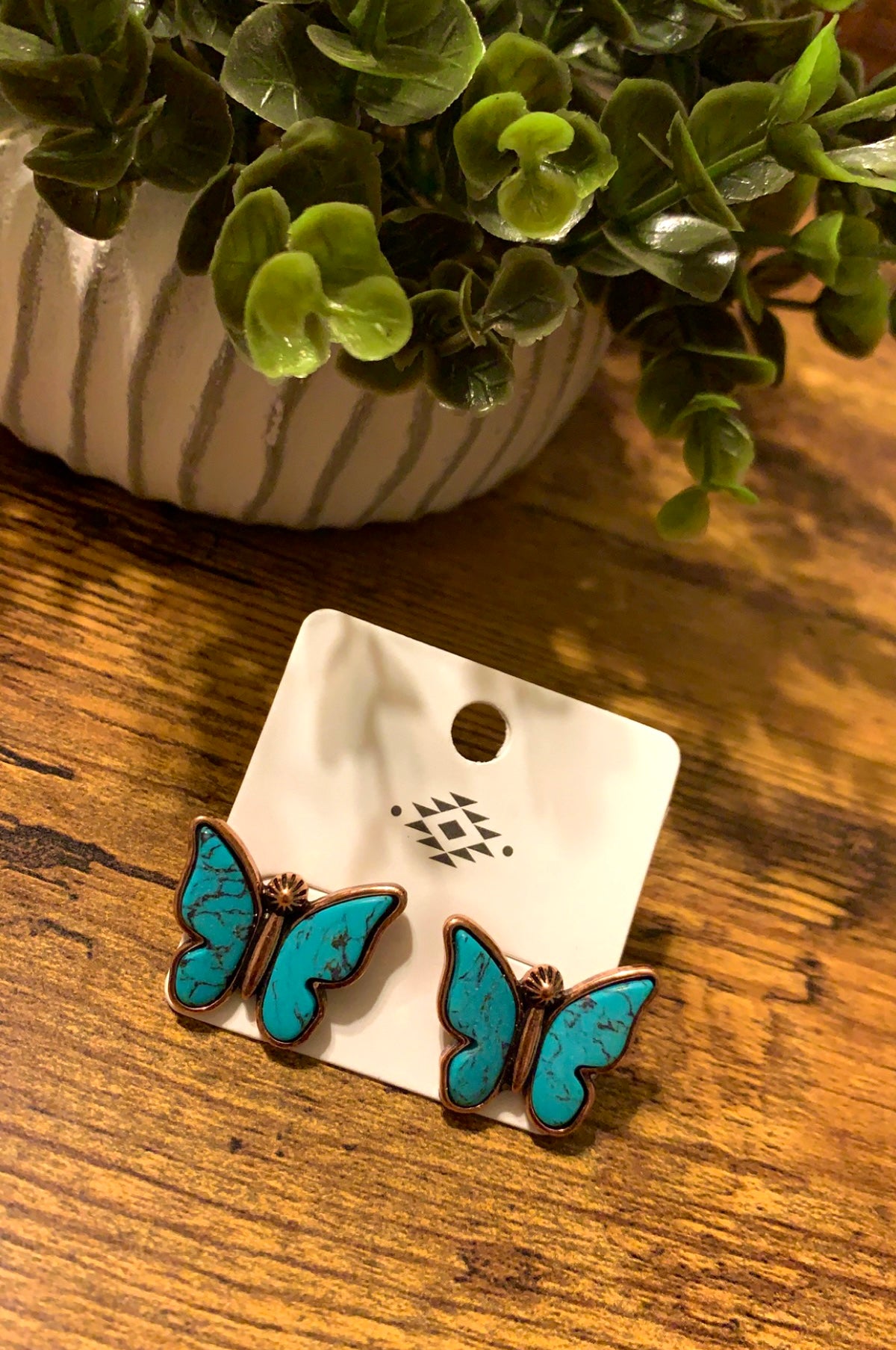 Butterfly Silvertone Earrings