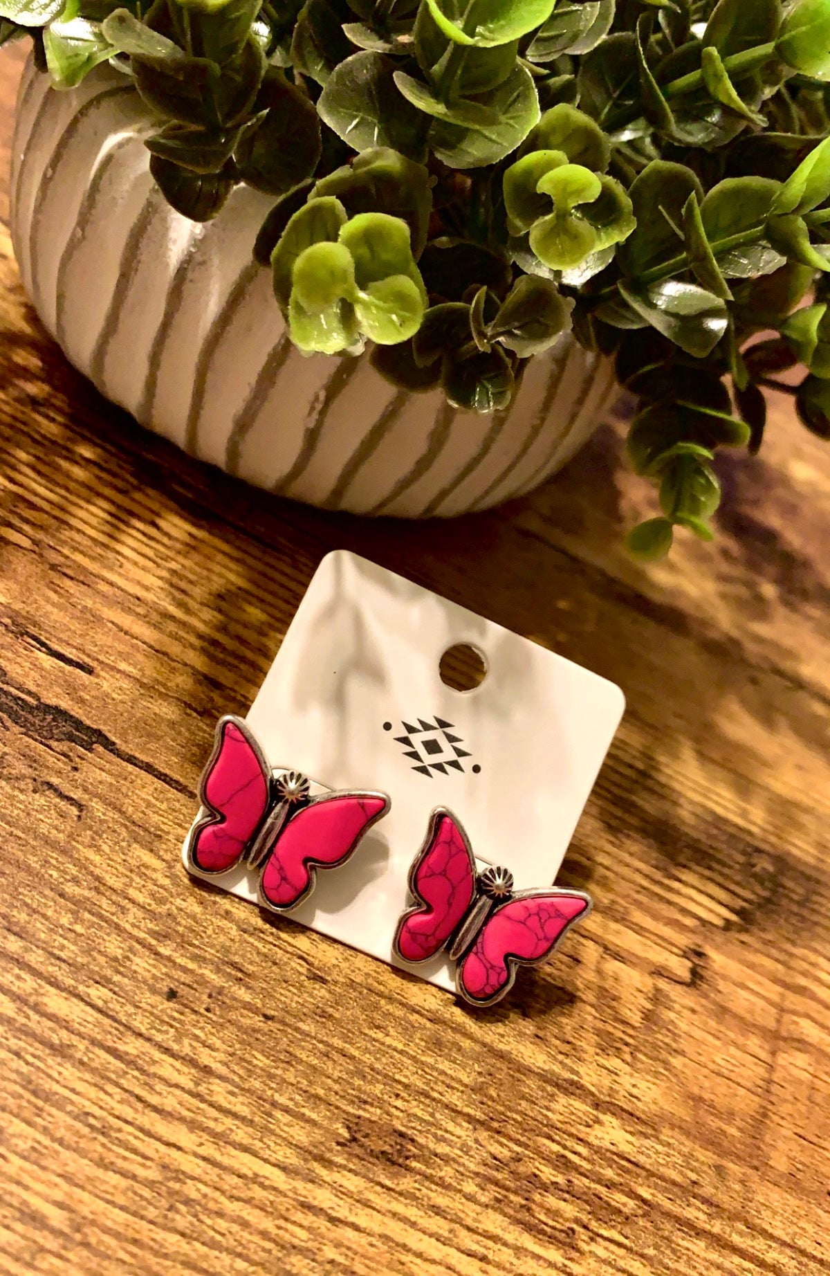Butterfly Silvertone Earrings