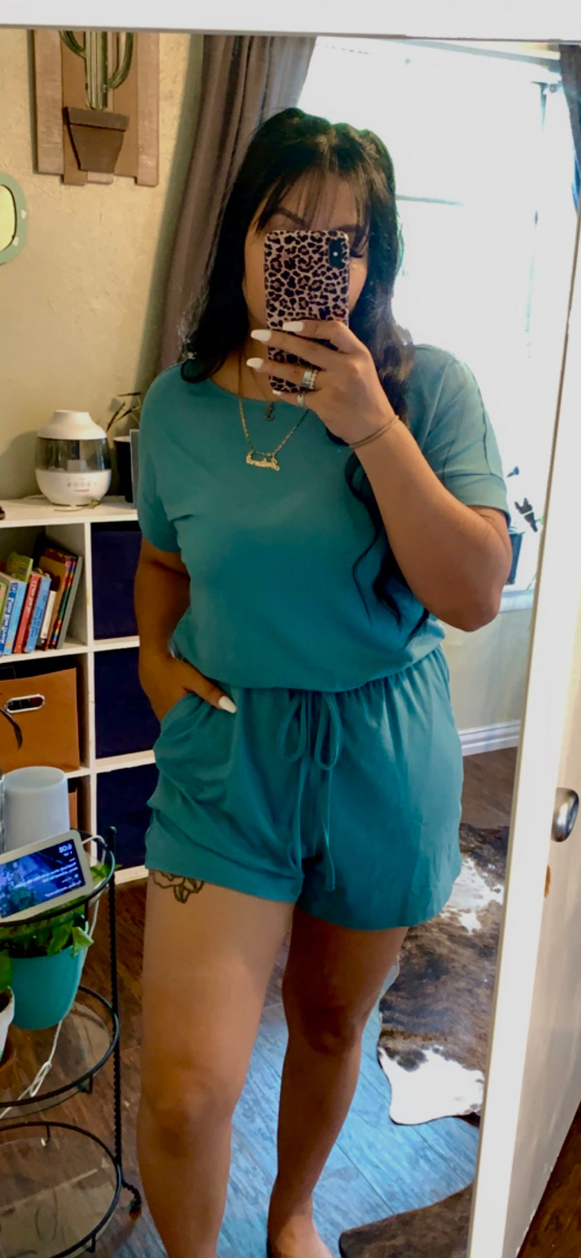 Teal Duster Romper