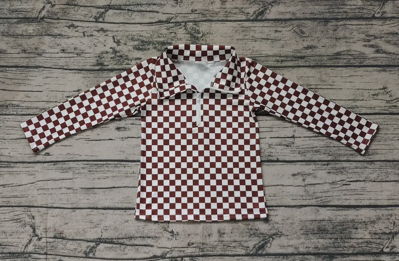 Brown checkered sweatshirt