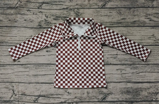 Brown checkered sweatshirt