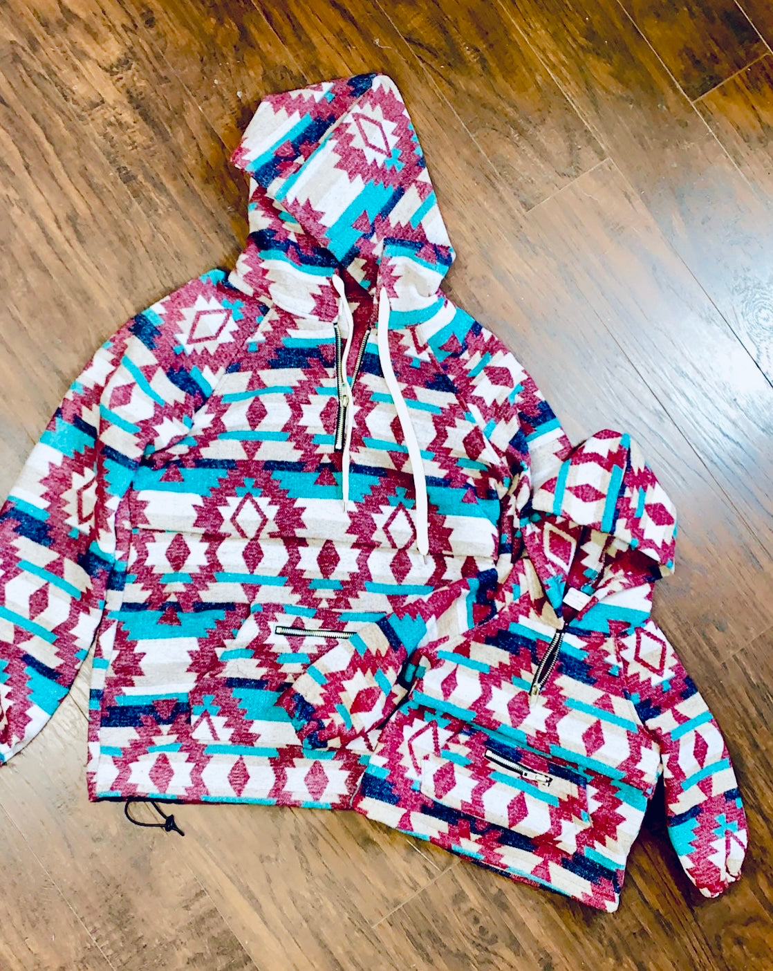 Turquoise/Marroon ((Kids)) Pullover