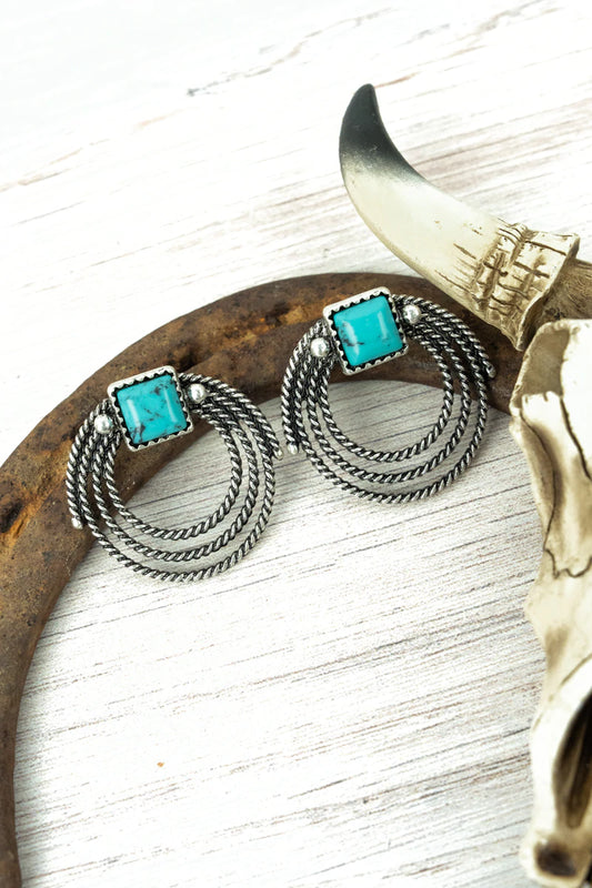 Turquoise stone Rope earrings