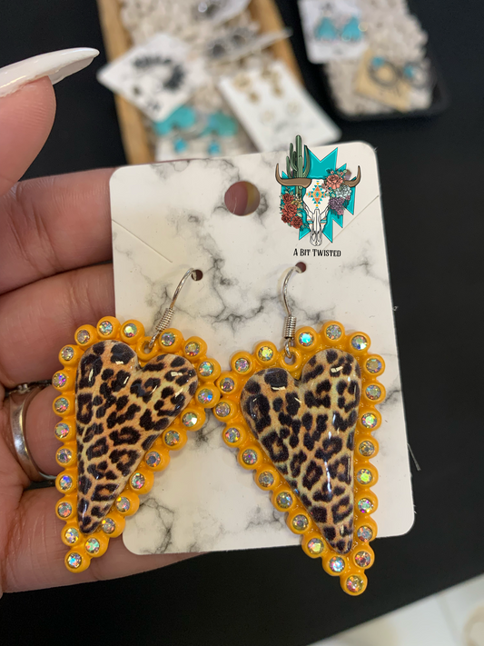 Yellow Cheetah Earrings